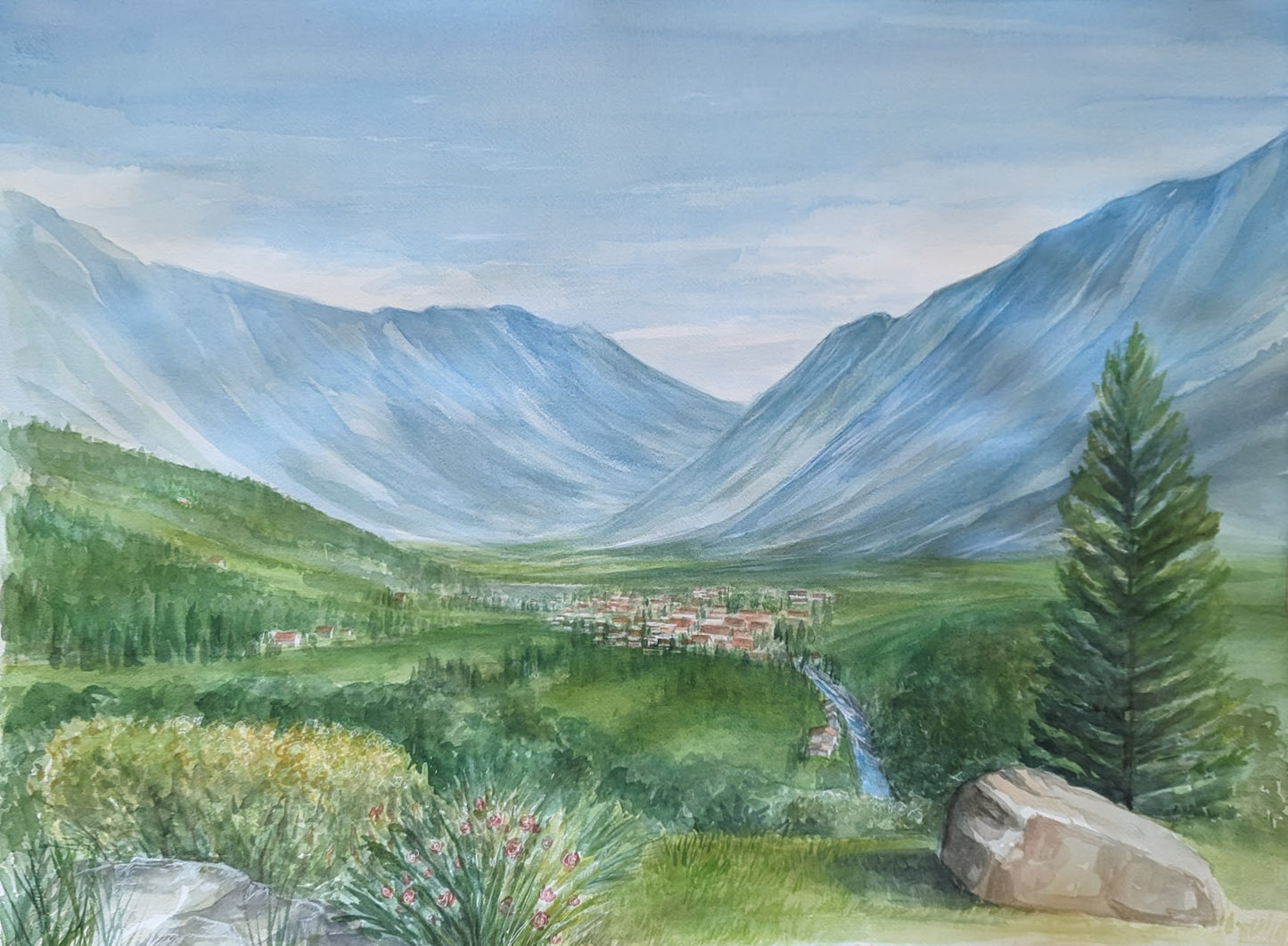 Custom Watercolor Landscape